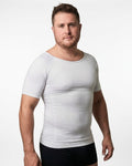 Man wearing the Primer Compression Undershirt under an open shirt