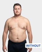 Body shape without the compression undershirt — before view