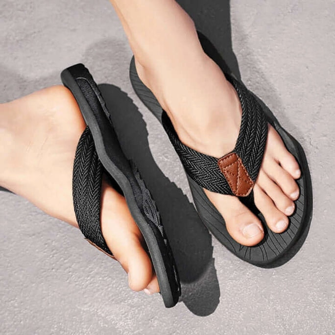 Cradle Flip Flops - Orthopaedic Arched Recovery Sandal Black · view 03
