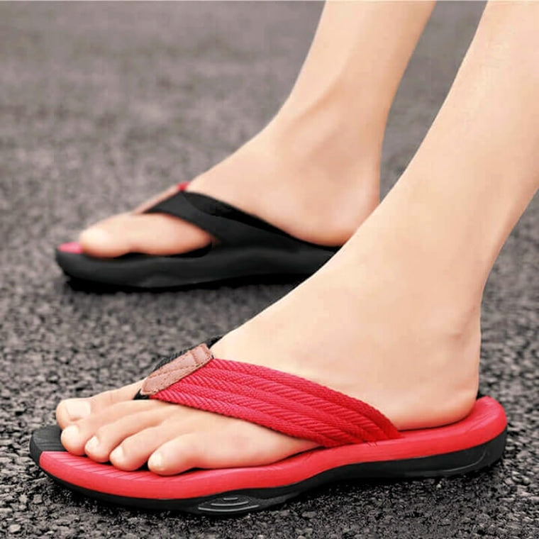 Cradle Flip Flops - Orthopaedic Arched Recovery Sandal Red · view 06