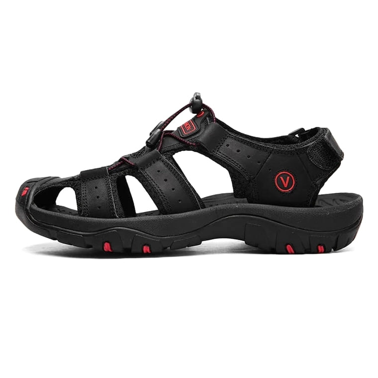 Ridge - Comfort Leather Orthopaedic Walking Sandal Black · view 04