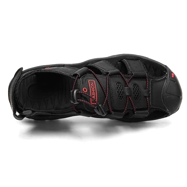 Ridge - Comfort Leather Orthopaedic Walking Sandal Black · view 05
