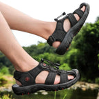 Ridge - Comfort Leather Orthopaedic Walking Sandal Black · view 10