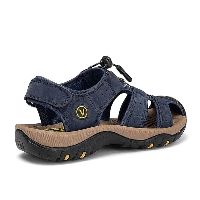 Ridge - Comfort Leather Orthopaedic Walking Sandal Blue · view 05