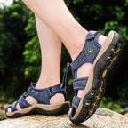Ridge - Comfort Leather Orthopaedic Walking Sandal Blue · view 07