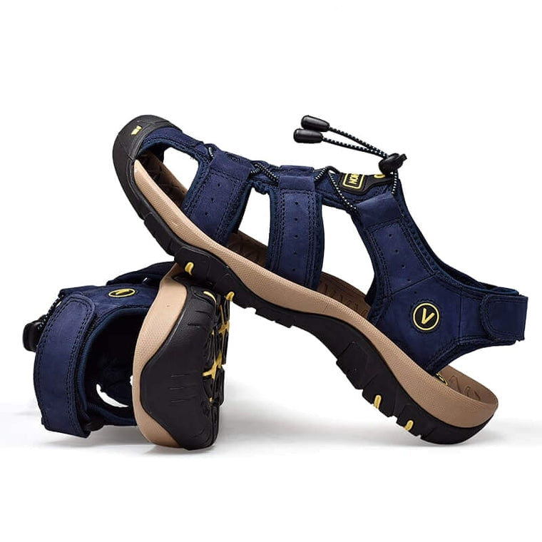 Ridge - Comfort Leather Orthopaedic Walking Sandal Blue · view 10