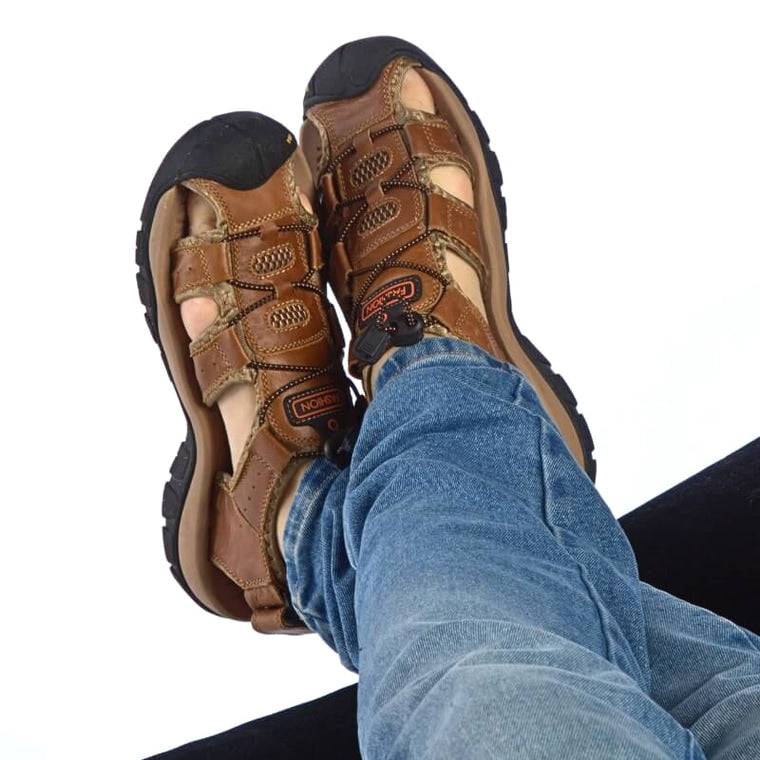 Ridge - Comfort Leather Orthopaedic Walking Sandal Brown · view 03