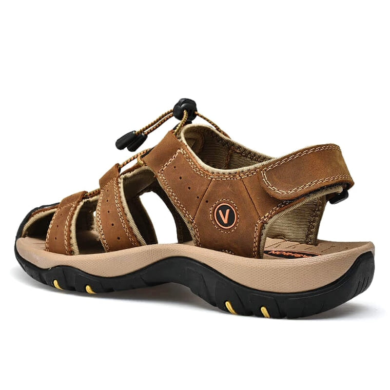 Ridge - Comfort Leather Orthopaedic Walking Sandal Brown · view 04