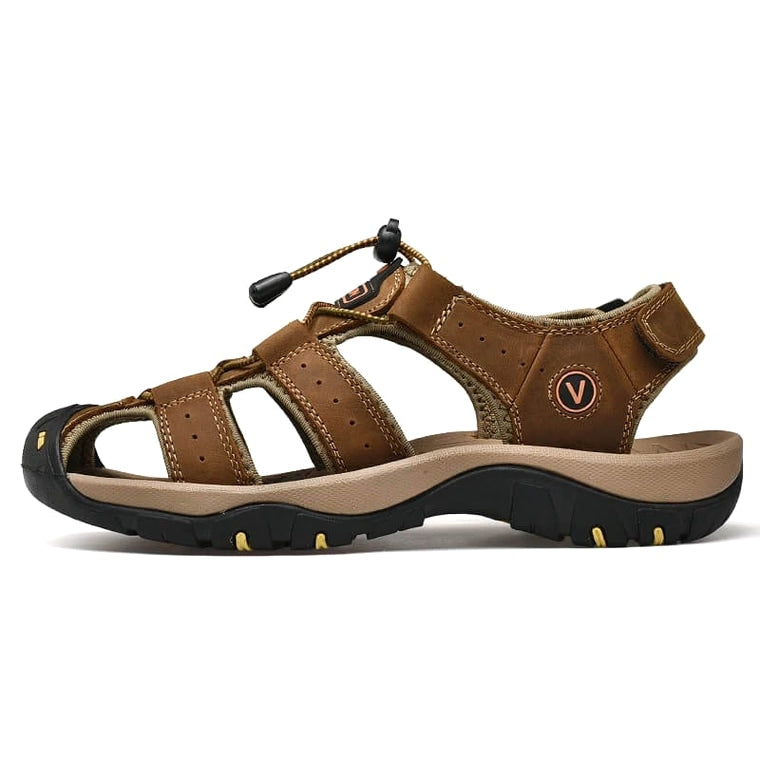Ridge - Comfort Leather Orthopaedic Walking Sandal Brown · view 06
