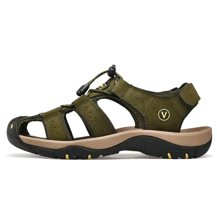 Ridge - Comfort Leather Orthopaedic Walking Sandal Green · view 04