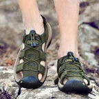 Ridge - Comfort Leather Orthopaedic Walking Sandal Green · view 07