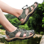Ridge - Comfort Leather Orthopaedic Walking Sandal Green · view 08