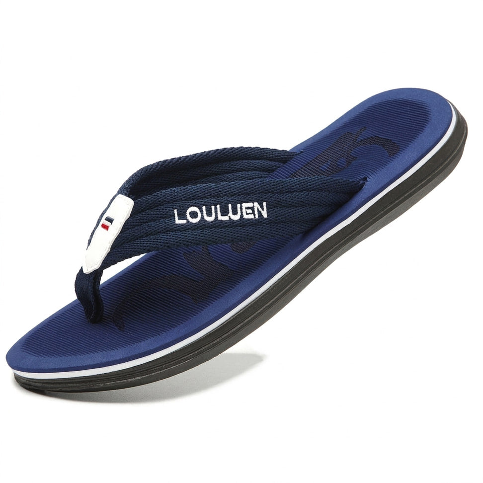 Ripple Massage Flip Flops - Cushioned Recovery Sandal Blue