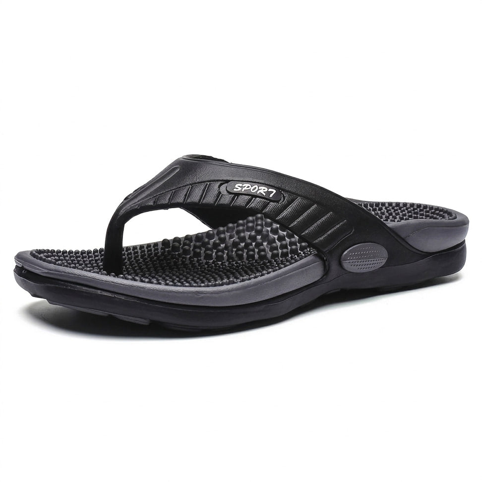 Sport - Massage Orthopaedic Flip Flops Recovery Sandal Black