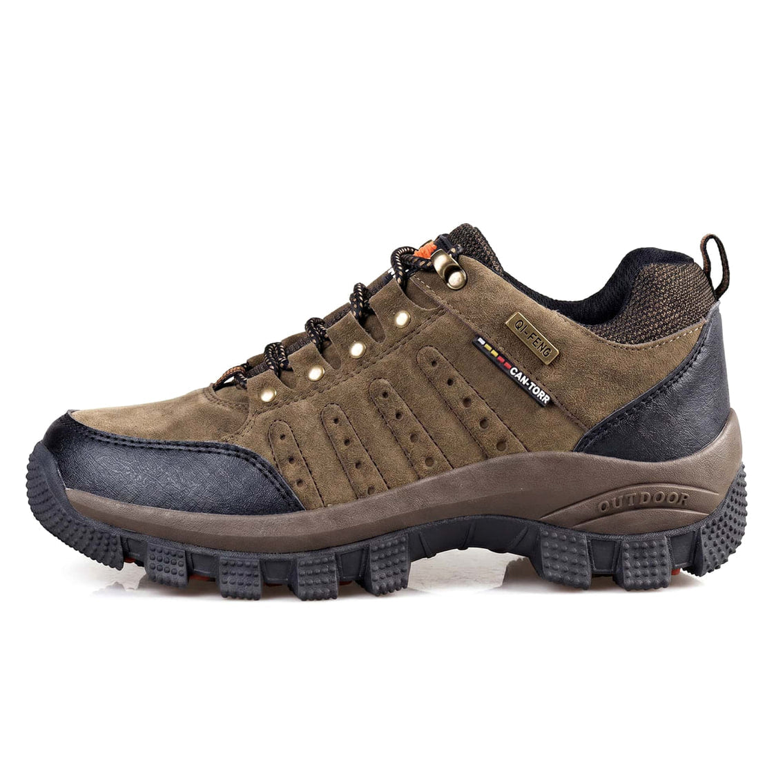 Terrain - Waterproof Leather Hiking Walking Shoes Brown · side profile
