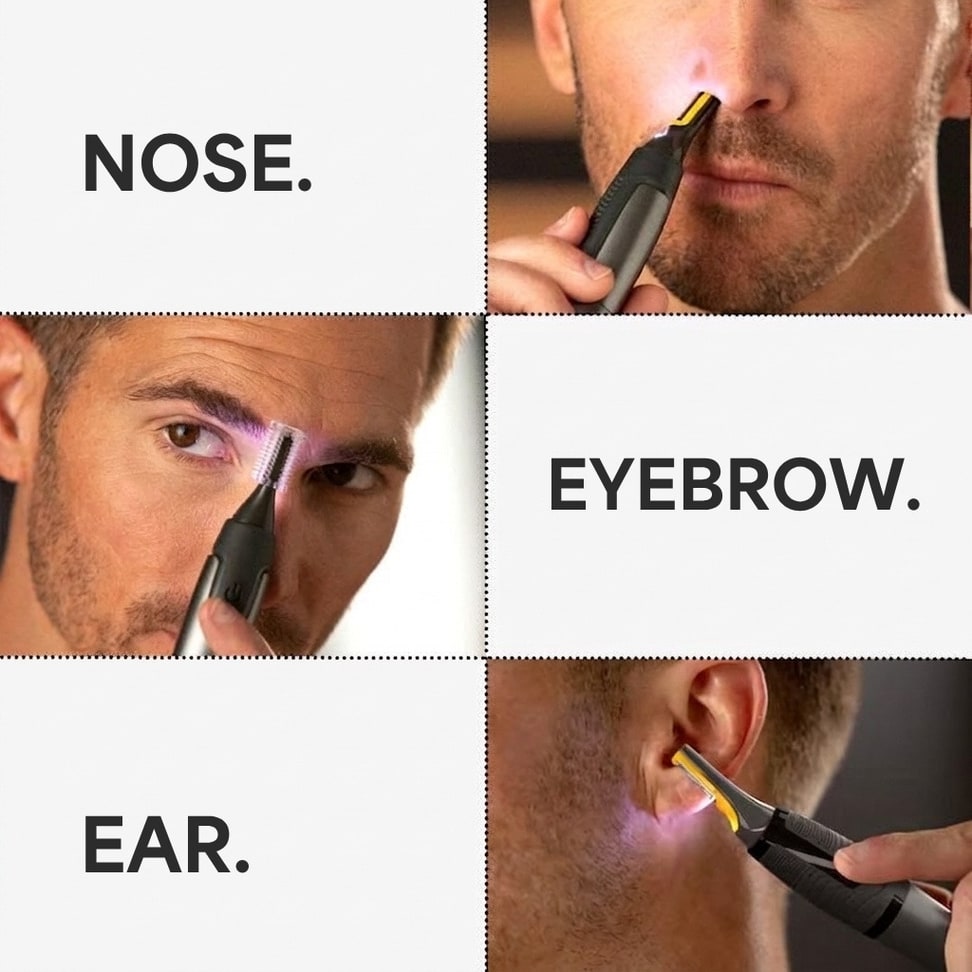 Precision Trimmer use areas — nose, ear and eyebrow detail