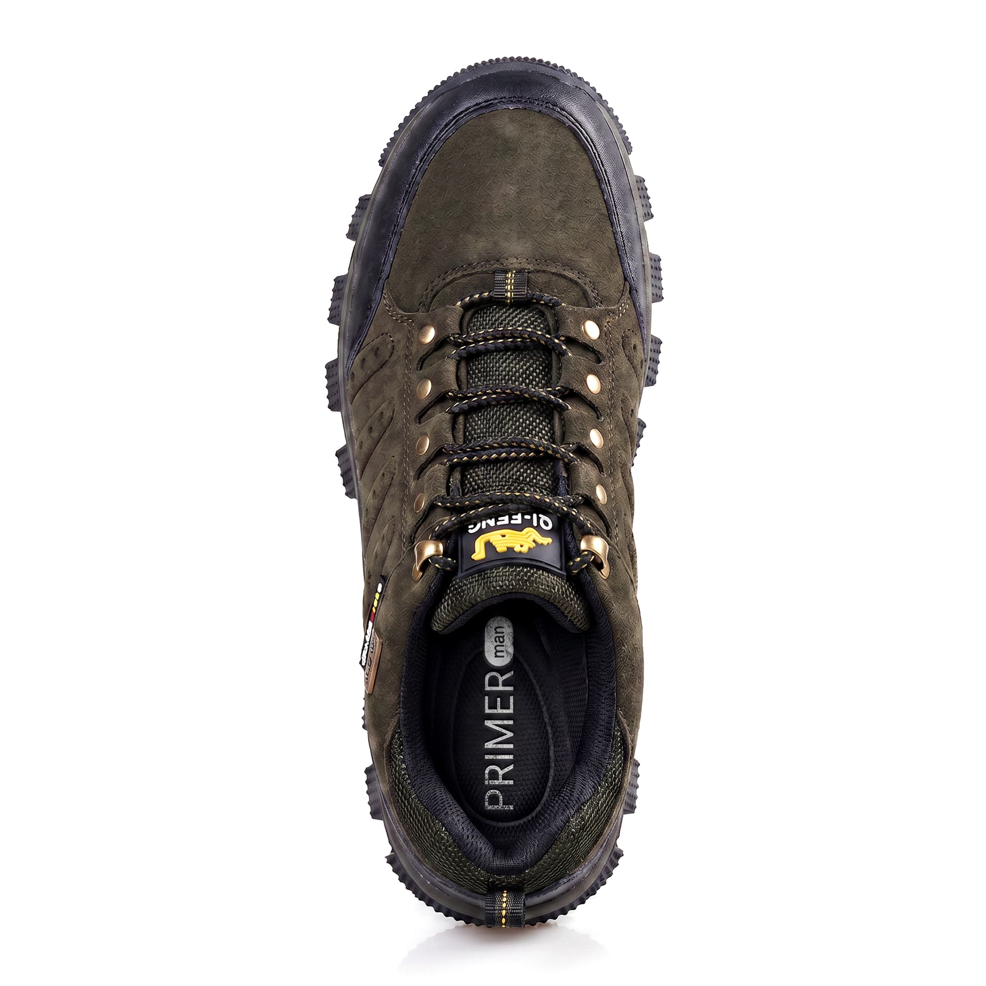 Terrain - Waterproof Leather Hiking Walking Shoes Green — palmilha