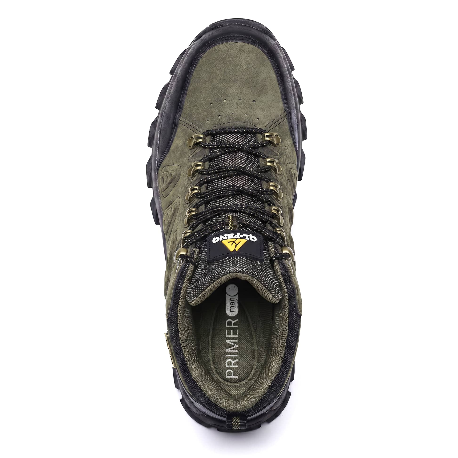 Outdoor - Waterproof Leather Grip Hiking Boot Green — palmilha